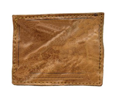 eski, yıpranmış ve buruşuk kahverengi deri etiket izole