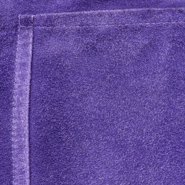 Violet gelooid leder textuur close-up, naden — Stockfoto
