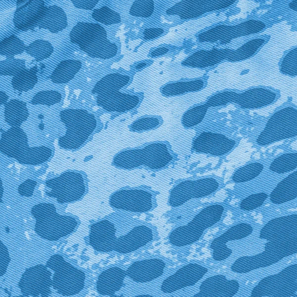 Blue textile texture. Imitation leopard skins — Stock Photo, Image