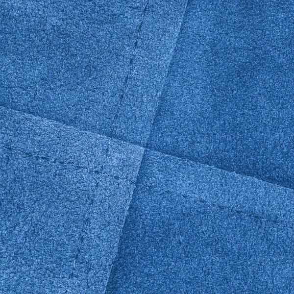 Skórzane niebieskie tło, szwy — Zdjęcie stockowe