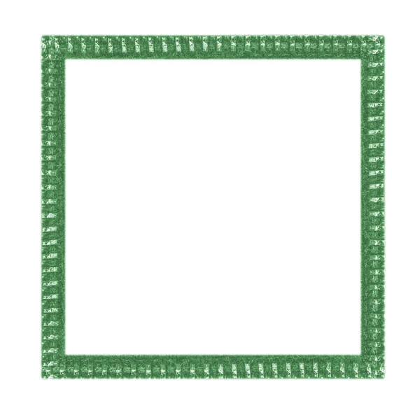 Quadro quadrado verde em branco isolado no branco — Fotografia de Stock