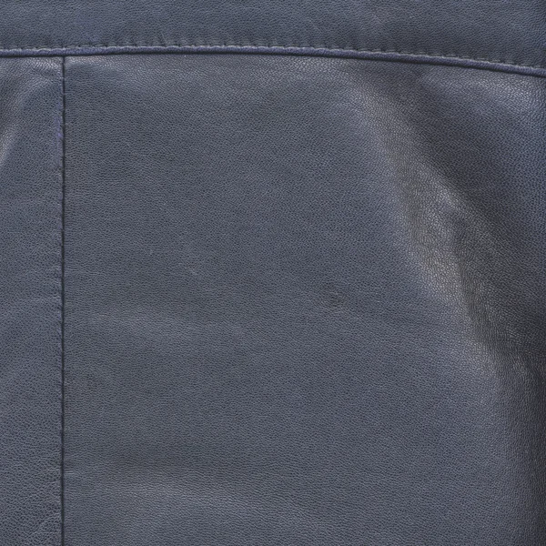 Blå läder texture, sömmar — Stockfoto
