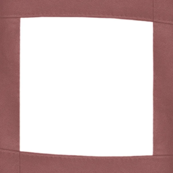 Reddish-brown leather square  frame — Stock Photo, Image