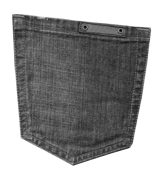 Black jeans back pocket isolated on white background — Stock Photo, Image