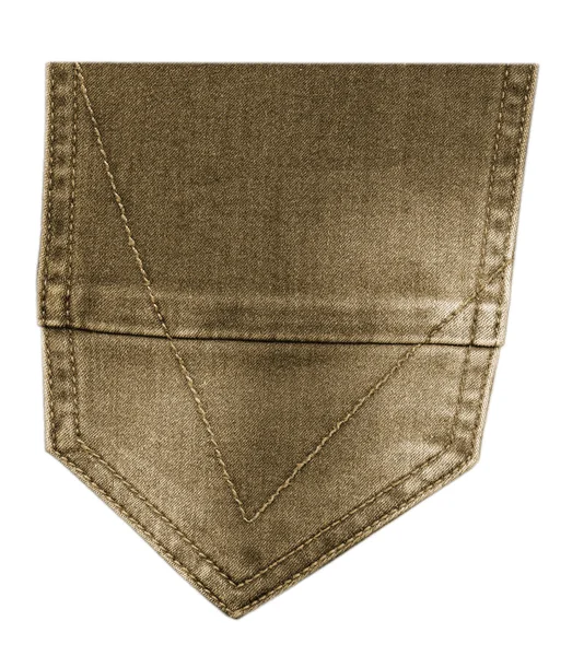Hnědé džíny bederní kapsa, samostatný — Stock fotografie