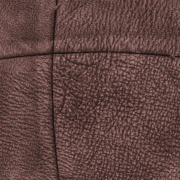 Fond cuir marron, coutures — Photo