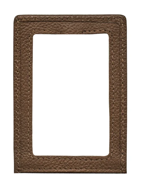 Brown leather frame — Stock Photo, Image