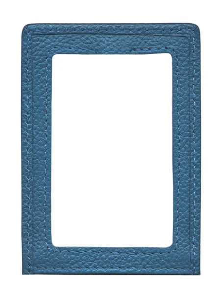 Blue leather frame — Stock Photo, Image