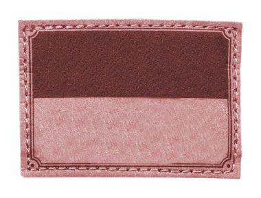 kot kırmızı deri etiket üzerinde beyaz izole iki ton