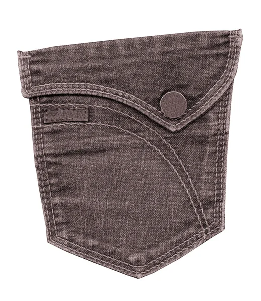 Bruin jeans achterzak geïsoleerd op wit — Stockfoto