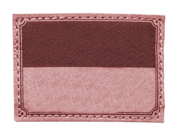 kot kırmızı deri etiket üzerinde beyaz izole iki ton