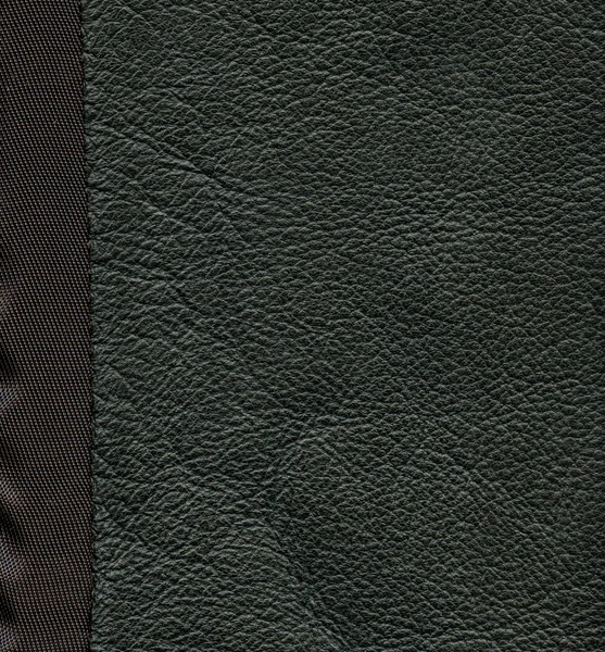 Black leather and  brown textile textures combination — Stock Photo, Image