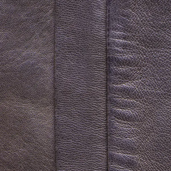 Fundo de couro marrom velho com duas costuras — Fotografia de Stock