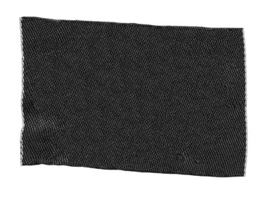 Beyaz arka plan üzerinde izole siyah tekstil etiket