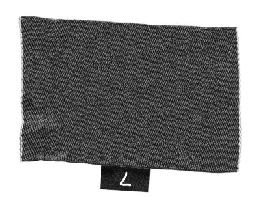 Beyaz, boyutu izole gri tekstil etiket