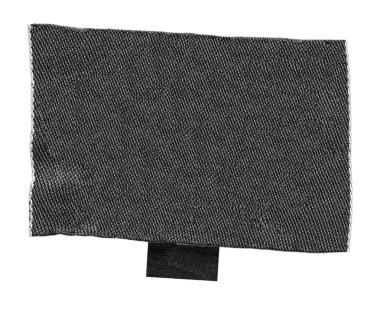 gri tekstil etiket üzerinde beyaz izole