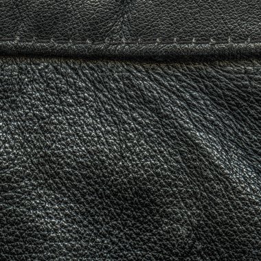 siyah deri arka plan, dikişleri