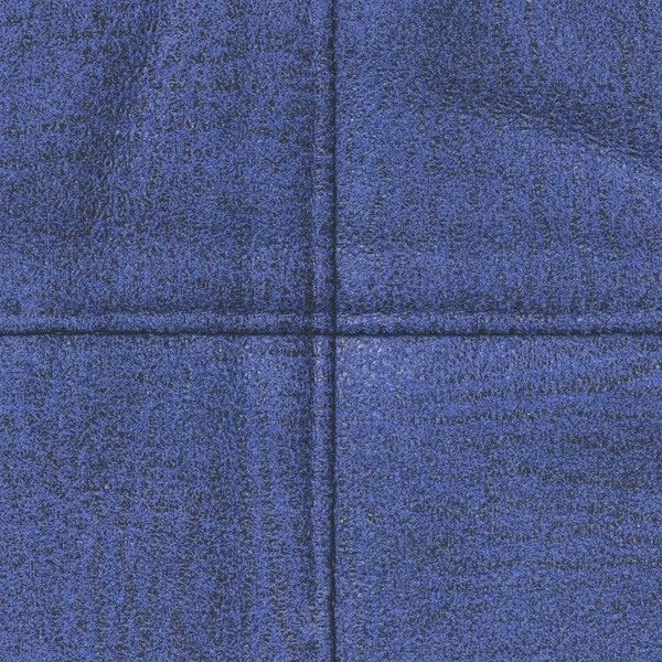 Textura de cuero azul decorado con costuras —  Fotos de Stock