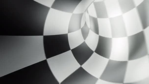 Checkerboard Checks Chequerboard Light Tunnel Wiggle Loop — Stock Video