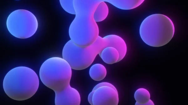 Abstract 3D rendering misvormde BiColor Metaballs — Stockfoto