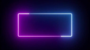 Soyut dikişsiz arka plan mavi mor spektrum döngülü animasyon 4k parlayan neon çizgi Soyut arka plan neon kutu desenli LED projeksiyon teknolojisi