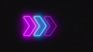 Neon işareti Pembe ve Mavi Işıklar Döngüsünün Animasyonu