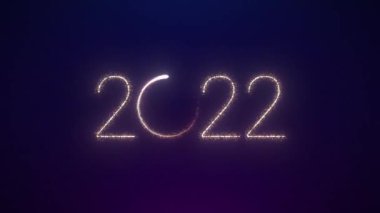 Dinamik parçacıklarla mutlu yeni yıl 2022 animasyonu