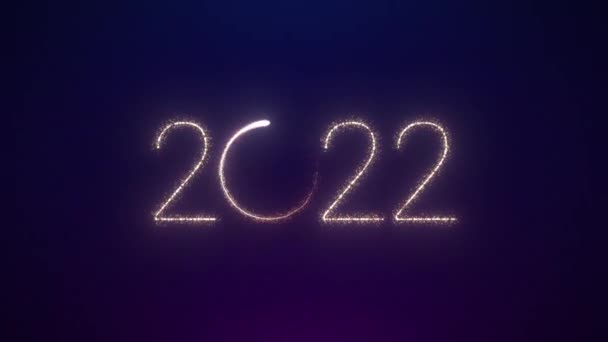 Happy New Year 2022 animation with dynamic particles — Stock Video