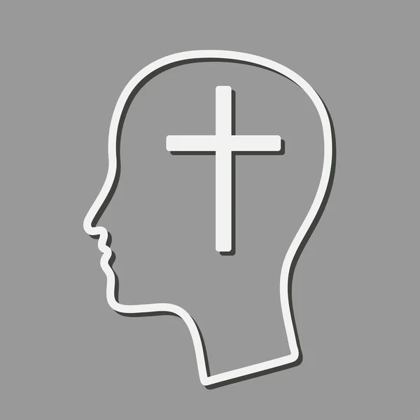 Kopf mit Kreuz — Stockvektor