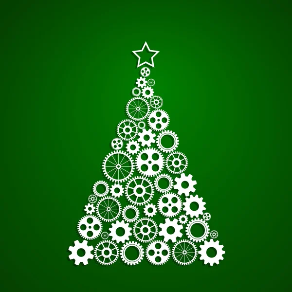 Árbol de Navidad f engranajes — Vector de stock