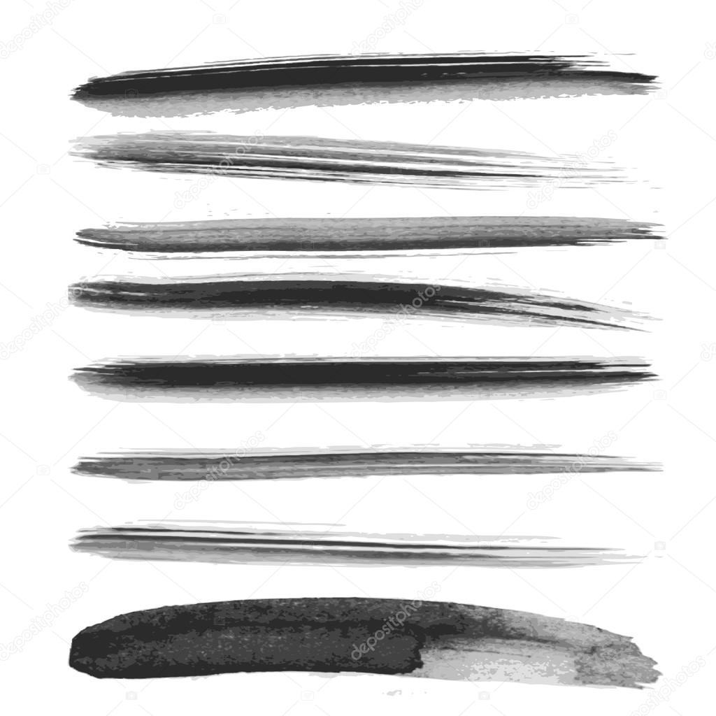 Set of watercolor brushes