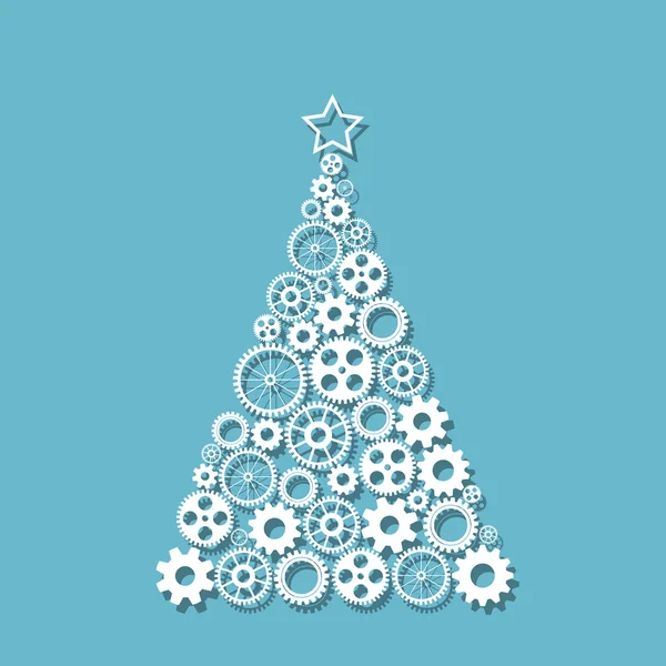 Árbol de Navidad f engranajes — Archivo Imágenes Vectoriales