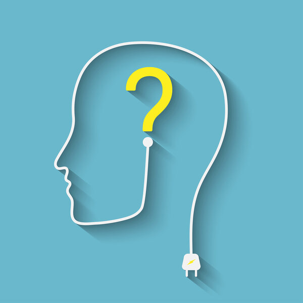 silhouette with question