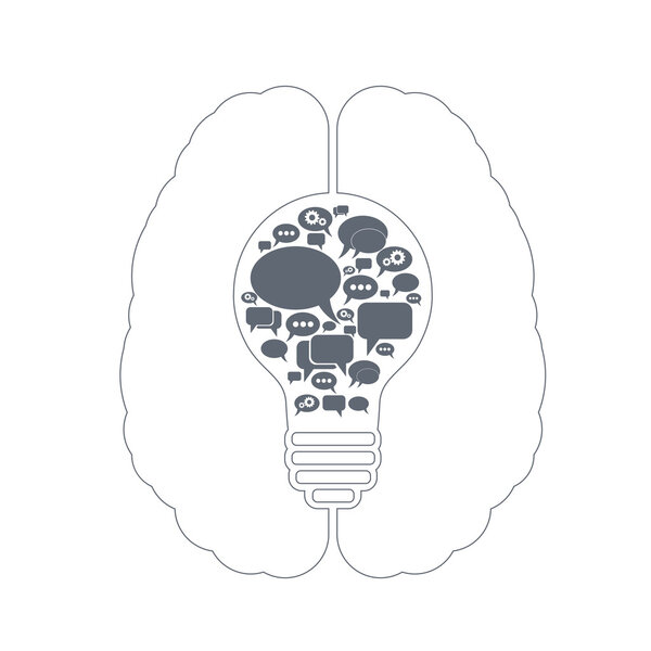 лампочка с пузырьковой речью
