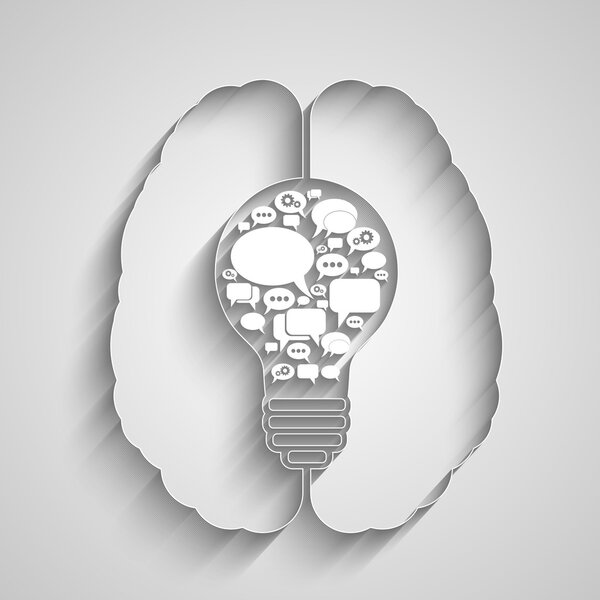 лампочка с пузырьковой речью
