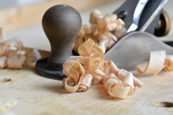 Detalje af en træbearbejdning Workbench - Stock-foto # 