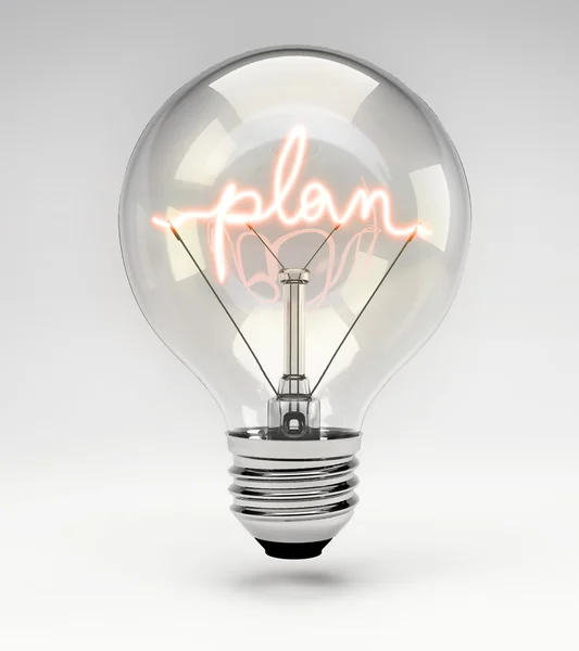 Concept Light Bulb - Plan — Stock Photo, Image