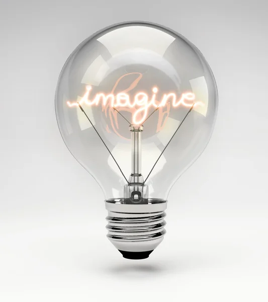 Conceptual Light Bulb (Set) - Imagine — Stock Photo, Image