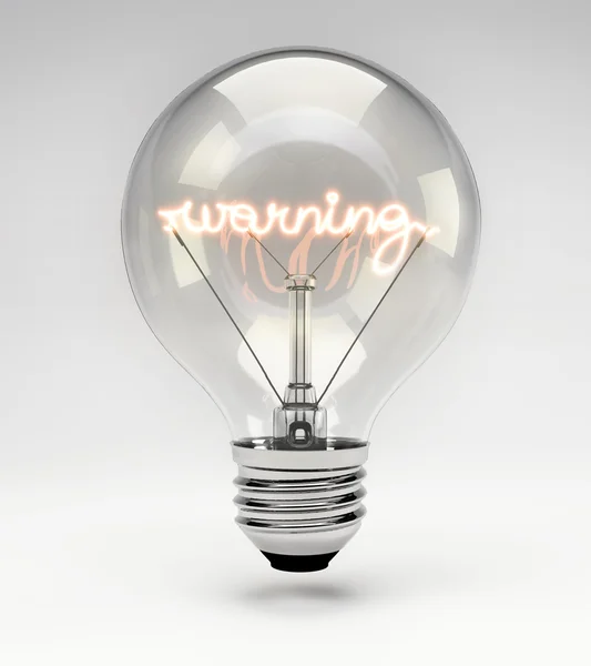 Konzeptionelle Glühbirne (Set) - Warnung — Stockfoto