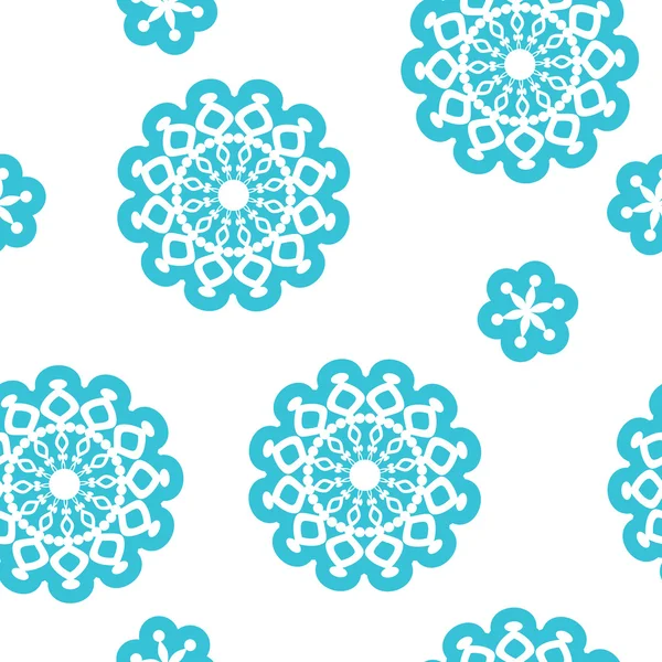 Fondo de invierno, patrón sin costuras vector con copos de nieve — Vector de stock