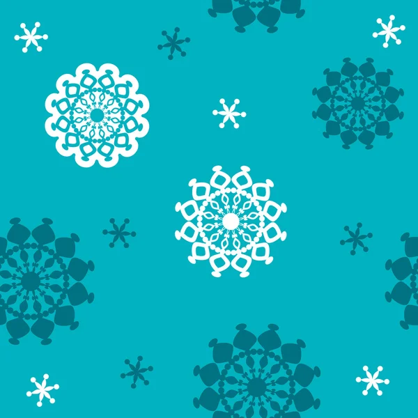 冬天的背景下，矢量无缝模式与雪花 — 图库矢量图片