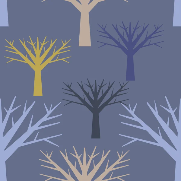 Fond vectoriel sans couture, silhouettes d'arbres — Image vectorielle