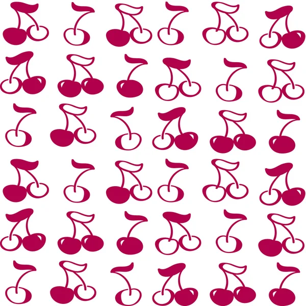 Modèle sans couture vectoriel de cerises — Image vectorielle