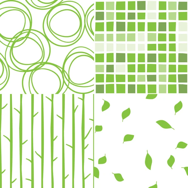 A set of vector seamless green pattern — Wektor stockowy