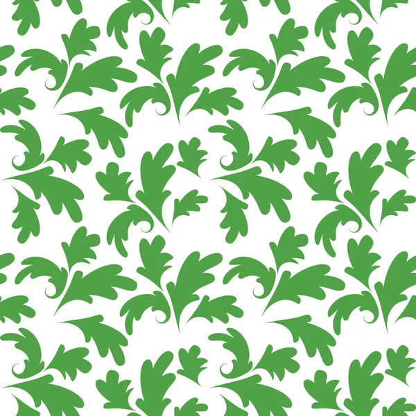 Green vector seamless floral ornament pattern — Stock Vector