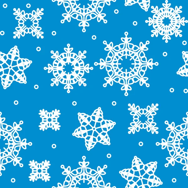 Patrón de invierno sin costura vectorial con copos de nieve — Vector de stock