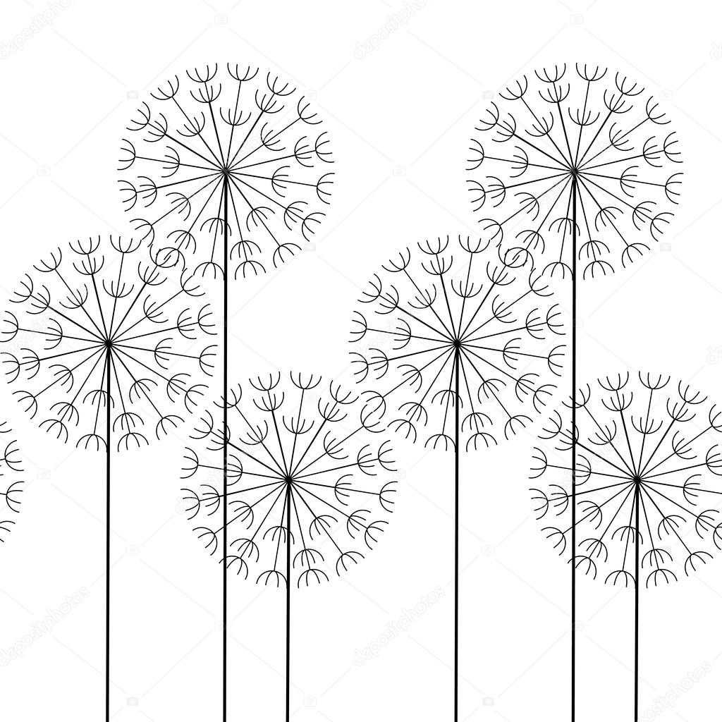 vector seamless abstract pattern dandelions