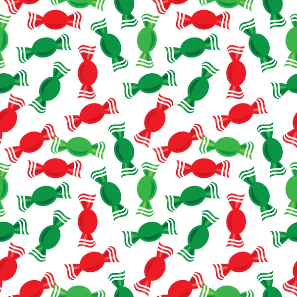 赤と緑のキャンディのシームレスなパターン ベクトル — ストックベクタ