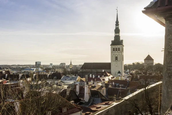Tallin Estonia Wieża Kościoła Mikołaja Kirik Niguliste Platformy Widokowej Kohtuotsa — Zdjęcie stockowe