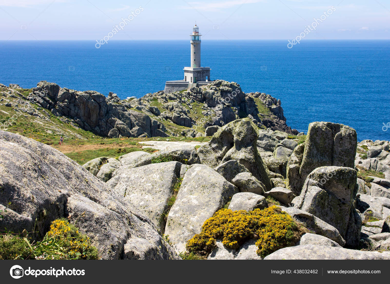 Malpica Spain Lighthouse Punta Nariga Scenic Headland Costa Morte Death —  Stock Photo © jqnoc #438032462, image size:1600x1166